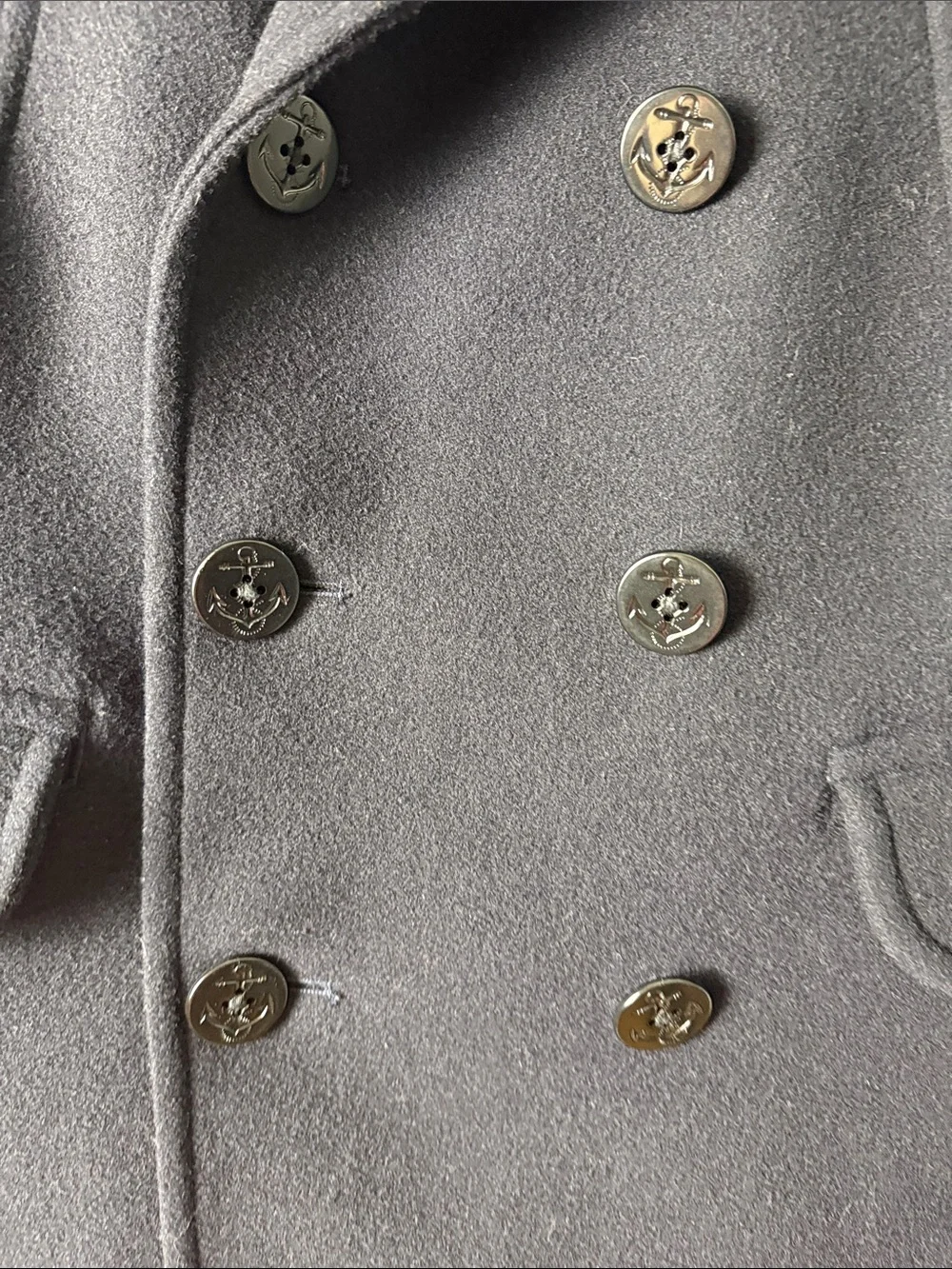 J. Crew Men's Dark Navy Double-Breasted Wool Peacoat. 80% wool Very nice!